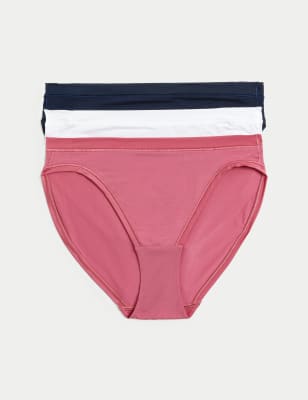 Marks And Spencer Womens Body 3pk Flexifit Modal High Leg Knickers - Raspberry