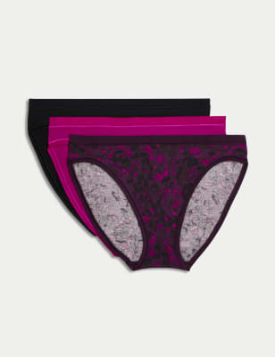 M&S Collection 3pk Sumptuously Soft High Leg Knickers - ShopStyle Panties