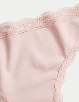 

M&S Collection Pack de 3 tangas con algodónWomens - Soft Pink, Soft Pink