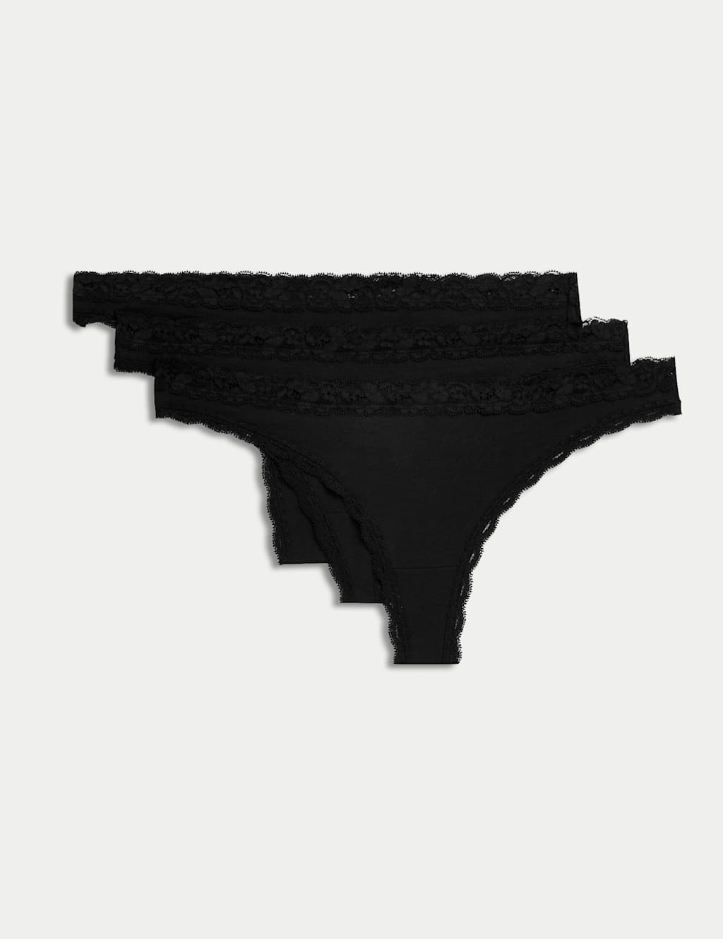 3pk Cotton Blend Thongs image 1