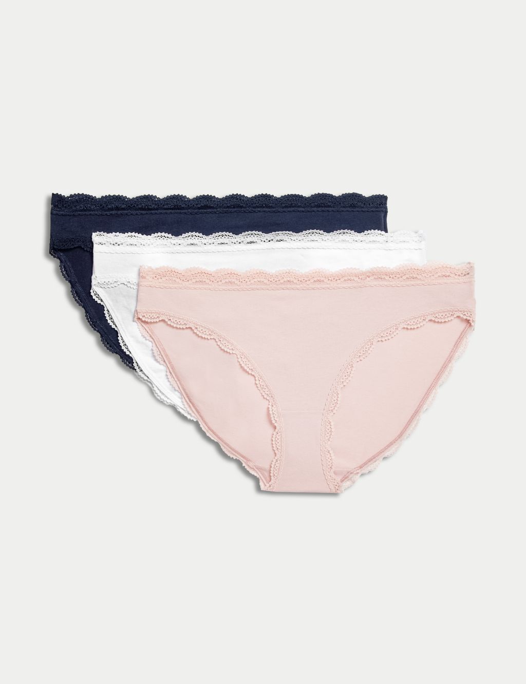 Buy Marks & Spencer 5 Pack Cotton Mix Regular Fit Knickers T615552KNAVY Mix  (14) at