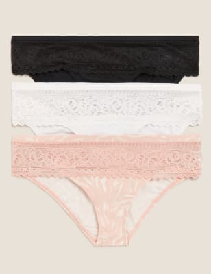 

Womens M&S Collection 3pk Low Rise Bikini Knickers - Pink, Pink