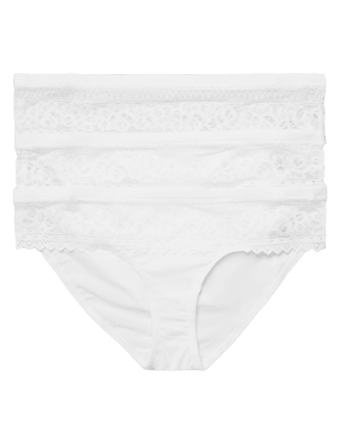 

Womens M&S Collection 3pk Sumptuously Soft™ Bikini Knickers - White, White