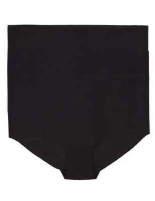 Womens M&S Collection 3pk No VPL High Rise Knicker Shorts - Black