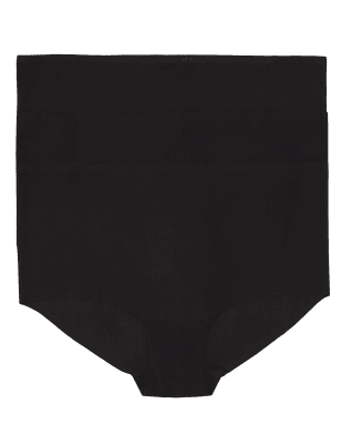 Womens M&S Collection 3pk No VPL High Rise Knicker Shorts - Black