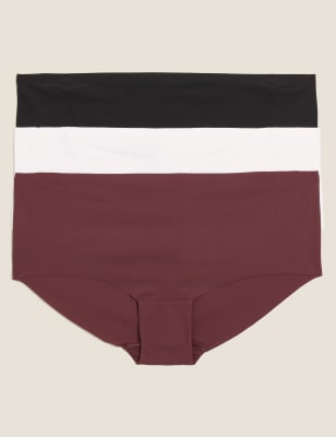 

Womens M&S Collection 3pk No VPL Low Rise Knicker Shorts - Bordeaux, Bordeaux