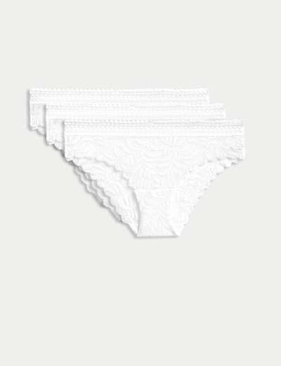 3pk Flexifit™ Lace Brazilian Knickers