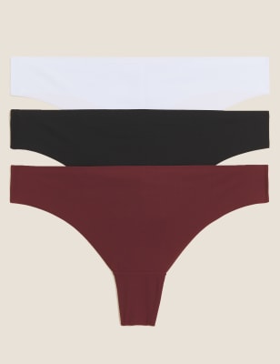 

Womens M&S Collection 3pk No VPL Thongs - Bordeaux, Bordeaux