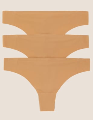 

Womens BODY 3pk No VPL Thongs - Rich Amber, Rich Amber