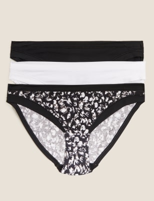 

Womens M&S Collection Pack de 3 braguitas tipo bikini variadas de modal Flexifit™ - Black Mix, Black Mix