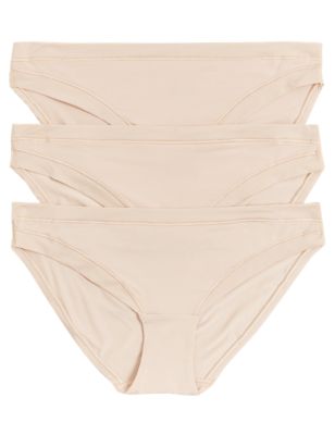 Womens BODY 3pk Flexifit™ Modal Bikini Knickers - Soft Opaline