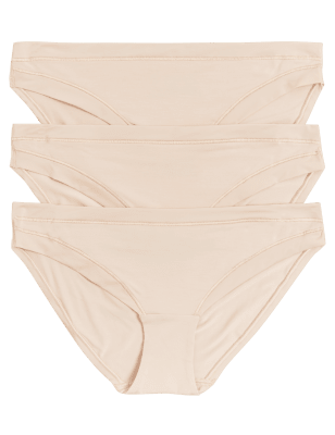 Womens BODY 3pk Flexifit™ Modal Bikini Knickers - Soft Opaline