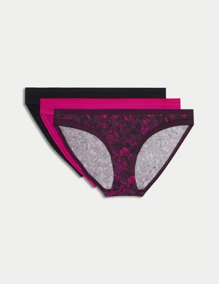 

Womens Body by M&S 3pk Flexifit™ Modal Bikini Knickers - Blackcurrant, Blackcurrant