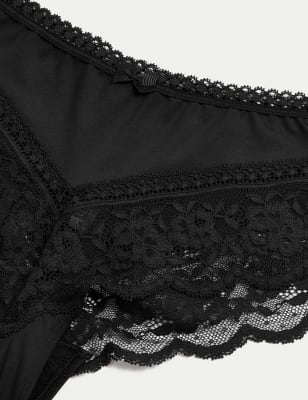 

Womens M&S Collection 3er-Pack Brazilian-Slips mit Spitzenbesatz - Black, Black