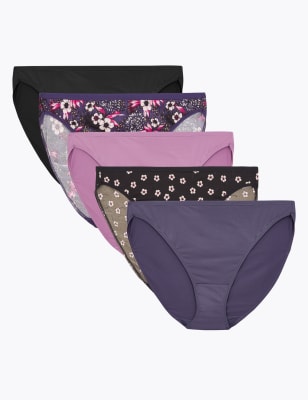 Lot de 5&nbsp;culottes &eacute;chancr&eacute;es sans coutures apparentes &agrave; motif fleuri