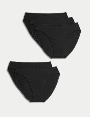 Womens Black 5pk Essential Thongs