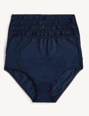 

Womens M&S Collection 5er-Pack Taillenslips aus Baumwolle mit Lycra® - Navy, Navy