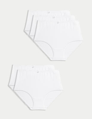 

Womens M&S Collection 5pk Cotton Lycra® Full Briefs - White, White