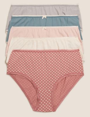 

Womens M&S Collection 5pk Cotton Rich Lycra® Midi Knickers - Pink Mix, Pink Mix