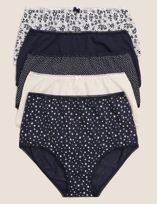 UMMISS Women Panties 5 Pack Soft Cotton Comfortable Underwear Mid Waist  Breat 