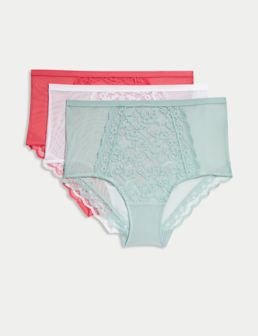 Matalan Floral Lace Briefs Knickers Size 8 14 Stretch Bow Underwear Peach