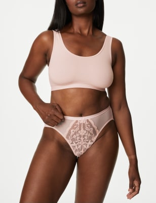 

Womens M&S Collection 3pk Lace High Waisted High Leg Knickers - Hot Pink, Hot Pink