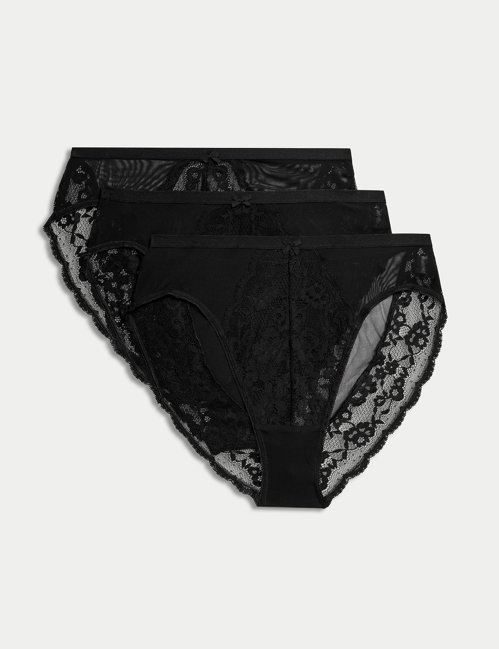 M&S COLLECTION Lace Trim High Leg Knickers 