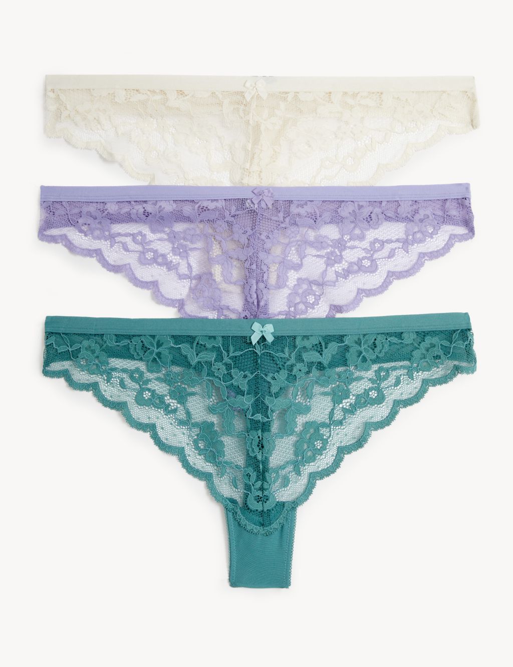3pk All Over Lace Thongs image 1