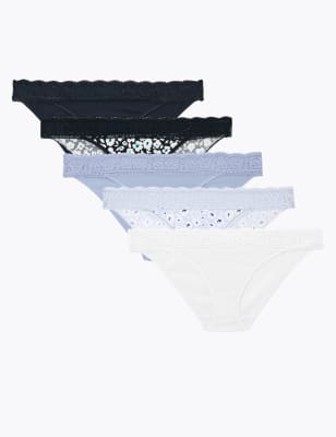 Lot de 5&nbsp;culottes bikini en coton et Lycra&reg;