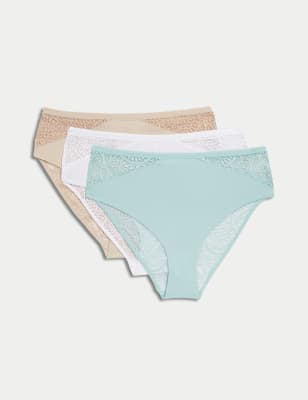 

Body by M&S Pack de 3 braguitas brasileñas de cintura alta Body Soft™Womens - Dusted Mint, Dusted Mint