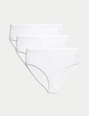 

Womens Body by M&S 3pk Body Soft™ High Waisted Brazilian Knickers - White, White