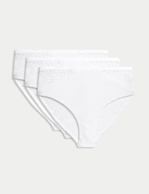 

Womens Body by M&S 3pk Body Soft™ High Waisted Brazilian Knickers - White, White