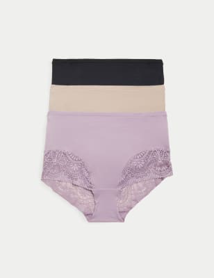 Marks And Spencer Womens Body 3pk Body Soft Full Briefs - Dusted Lilac