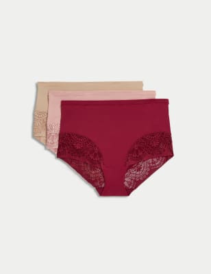 

Body by M&S Pack de 3 braguitas altas Body Soft™Womens - Dark Raspberry, Dark Raspberry