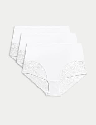 Marks And Spencer Womens Body 3pk Body Soft Full Briefs - White