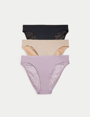 Marks And Spencer Womens Body 3pk Body Soft High Leg Knickers - Dusted Lilac, Dusted Lilac