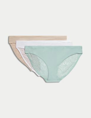 

Womens Body by M&S 3pk Body Soft™ Lace Bikini Knickers - Dusted Mint, Dusted Mint