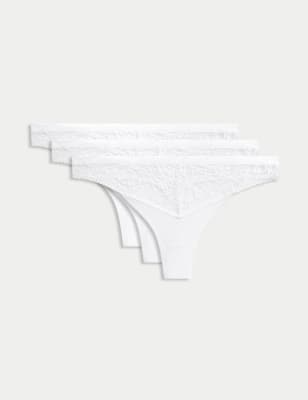 3pk Body Soft™ Lace Thongs