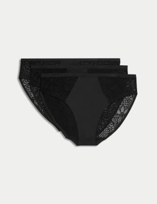 

M&S Collection Pack de 3 braguitas de corte alto Body Soft™Womens - Black, Black