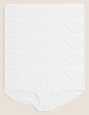 

Womens M&S Collection 5pk No VPL Cotton Modal Shorts - White, White