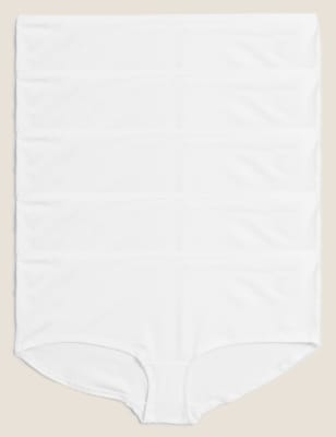 

Womens M&S Collection 5pk No VPL Cotton Modal Shorts - White, White