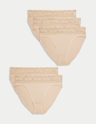 

M&S Collection Pack de 5 braguitas de encaje y Lycra® de algodónWomens - Rose Quartz, Rose Quartz