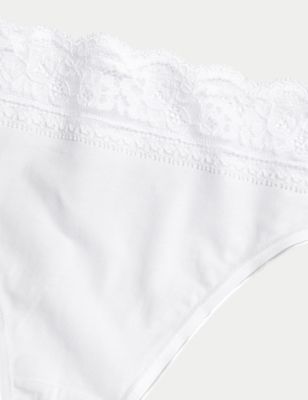 Essentials Women's Cotton and Lace Bikini Underwear, - Import It All