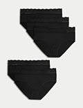 5er-Pack hoch geschnittene Slips aus Baumwolle und Lycra® mit Spitze