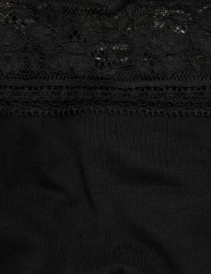 

Womens M&S Collection 5er-Pack hoch geschnittene Slips mit hohem Baumwollanteil und hoch ausgeschnittenem Bein - Black, Black