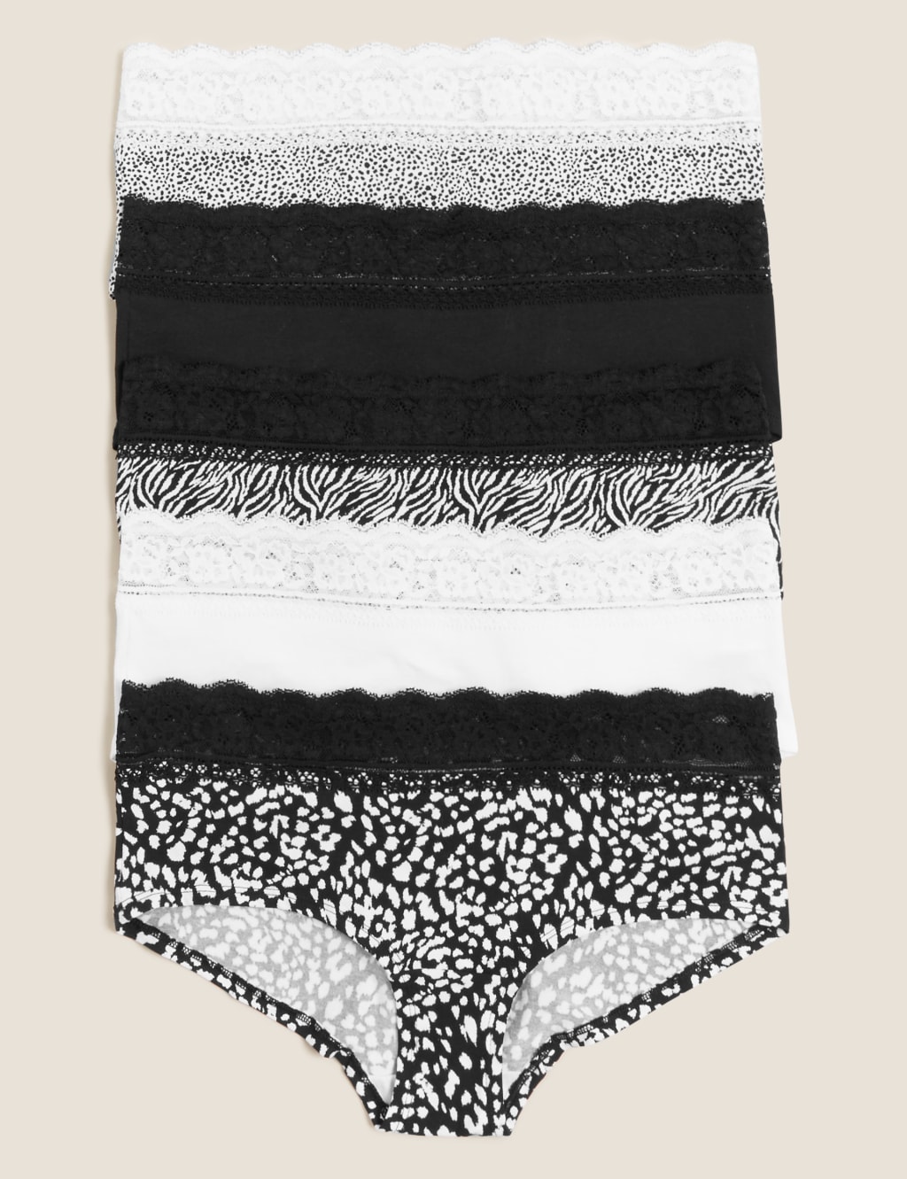 5pk Cotton Lycra® Lace Knickers image 1