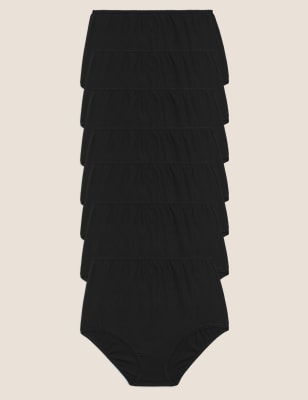 

Womens M&S Collection 7pk Pure Cotton High Rise Full Briefs - Black, Black