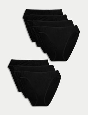 Marks And Spencer Womens M&S Collection 7pk Pure Cotton High Leg Knickers - Black