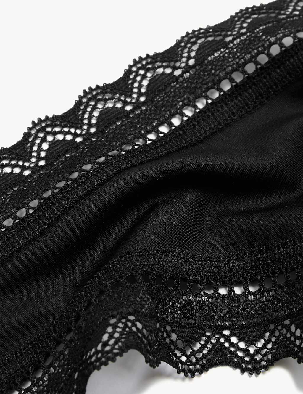 5pk Microfibre & Lace Trim Thongs image 6