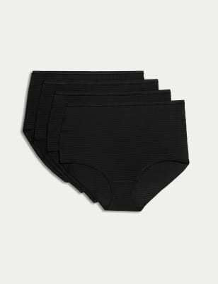 

Womens Body by M&S 4pk Modal Rich No VPL Full Briefs - Black, Black